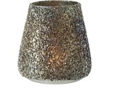 J-Line Windlicht Glitter Glas Donkergroen Small