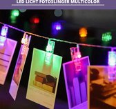 LED licht Fotoslinger Multicolor - Foto Licht Slinger - Fotoslinger met Verlichting en Knijpers - op Batterij 1,5 Meter