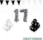 17 jaar Verjaardag Versiering Pakket Zebra