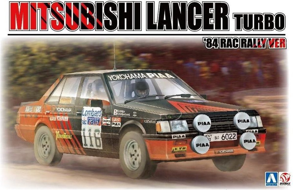 Beemax Modelbouwpakket Auto - 24022 Mitsubishi Lancer Turbo #039 RAC Rally ver. Plastic - 1:24 - Modelbouw