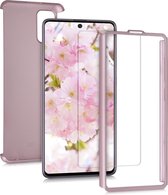 kwmobile 360 graden hoesje voor Samsung Galaxy A71 - volledige bescherming met screenprotector - metallic roségoud