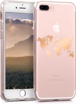kwmobile telefoonhoesje voor Apple iPhone 7 Plus / iPhone 8 Plus - Hoesje voor smartphone - Wereldkaart design