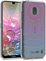 kwmobile telefoonhoesje voor Nokia 2.2 - Hoesje voor smartphone in blauw / roze / transparant - Indian Sun design