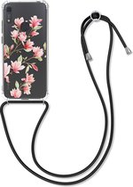 kwmobile telefoonhoesje voor Huawei Y6s (2019) - Hoesje met koord in poederroze / wit / transparant - Back cover voor smartphone