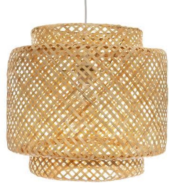 Made4Home® - Hanglamp | 1 stuk | Gevlochten bamboe | Handgeweven | Verlichting | Rotan | Bohemian style | | Voor woonkamer, eetkamer & slaapkamer | Ø40 cm