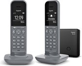 Gigaset CL390 Duo Grey - Groot verlicht zwart wit display - ergonomisch design - tot 150 contacten - zwart
