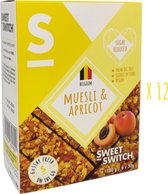 SWEET-SWITCH® Mueslireep - Abrikoos - Gedroogd Fruit - Vegan - 12 x 6 x 30 gram