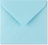 Baby blauwe vierkante enveloppen 13 x 13 cm 100 stuks