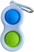 Dielay - Simple Dimple - Pop It - Fidget Toy Sleutelhanger - 8x4 cm - Groen en Blauw