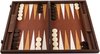 Afbeelding van het spelletje Knitted Leather in Brown Colour Backgammon - 48 x 30 cm Top Kwaliteit Klasse en Geweldig