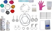 PNCreations Ultra Clear Epoxy Starterset voor Juwelen | Stainless Steel Cabochons | Bubble Remover | Mica Pigmentpoeder | Juwelen maken