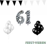 61 jaar Verjaardag Versiering Pakket Zebra
