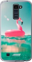 LG K10 (2016) Hoesje Transparant TPU Case - Flamingo Floaty #ffffff