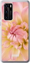 Huawei P40 Hoesje Transparant TPU Case - Pink Petals #ffffff