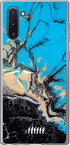 Samsung Galaxy Note 10 Hoesje Transparant TPU Case - Blue meets Dark Marble #ffffff