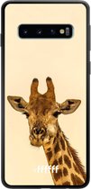 Samsung Galaxy S10 Hoesje TPU Case - Giraffe #ffffff
