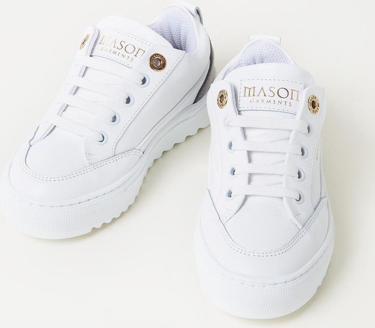 Mason Garments Tia sneaker van leer Wit/Grijs - Maat 33 | bol.com