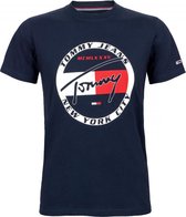 Tommy Hilfiger Circle Graphic Tee - Heren t-shirt korte mouw - Regular Fit - Crew hals - 100% katoen - Navy - M
