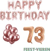 73 jaar Verjaardag Versiering Ballon Pakket Rosé Goud