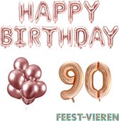 90 jaar Verjaardag Versiering Ballon Pakket Rosé Goud