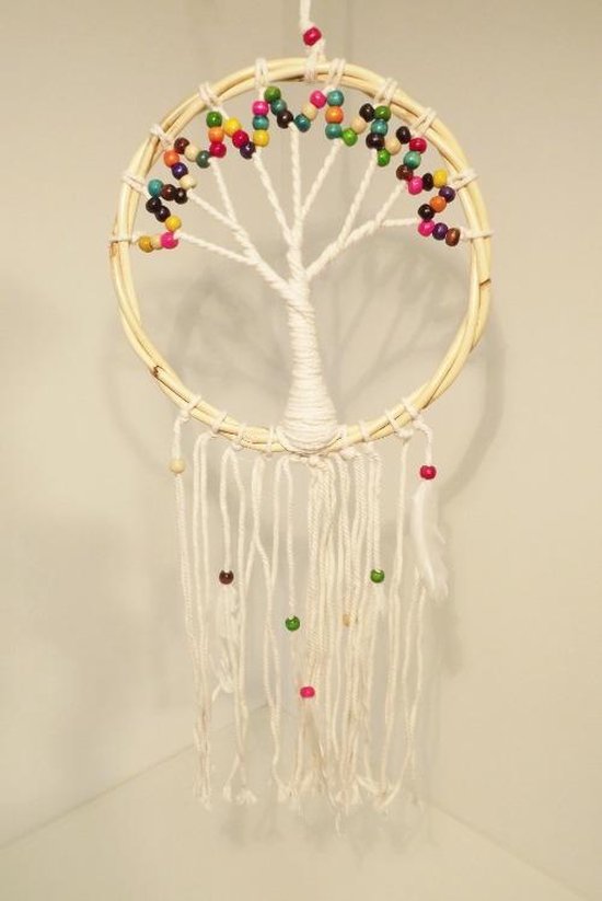 Dromenvanger Tree of Life - Dreamcatcher Tree of Life - Ø 25 cm - Bamboe/ Corde