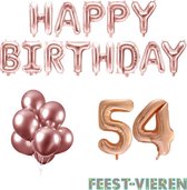 54 jaar Verjaardag Versiering Ballon Pakket Rosé Goud
