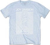 Joy Division - Unknown Pleasures White On Blue Heren T-shirt - L - Blauw