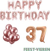 37 jaar Verjaardag Versiering Ballon Pakket Rosé Goud