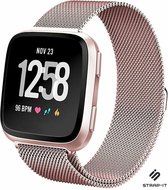Milanees Smartwatch bandje - Geschikt voor Fitbit Versa / Versa 2 Milanees bandje - roze - Strap-it Horlogeband / Polsband / Armband - Maat: Maat S
