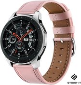 Leer Smartwatch bandje - Geschikt voor Strap-it Samsung Galaxy Watch 46mm bandje leer - roze - Strap-it Horlogeband / Polsband / Armband