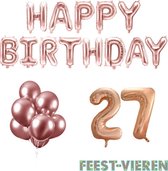 27 jaar Verjaardag Versiering Ballon Pakket Rosé Goud