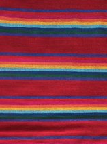 Mexicaanse stof - Rood met lijnen - Otomi Mexico - 4  meter