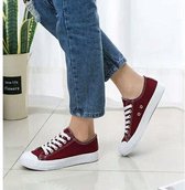 lage sneakers / gymschoenen - canvas - bordeaux rood - maat 37