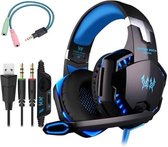 KOTION EACH G2000 Gaming Headset - Stereo Bas en LED Licht - PC Gamers - Draagbare Headset - Blauw/Zwart