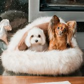 GoldenPaw Hondenmand - Stijlvol en modieus - Wasbaar - Ovaal 60cm - Luxe hondenmand - Hondenkussen - Beige