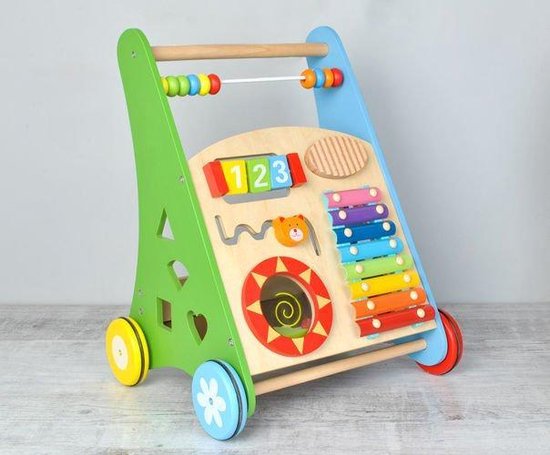 Loopwagen Hout voor Baby +/ 1 jaar Babywalker Educatieve