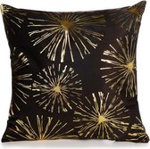 Sierkussenhoes zwart met goud | Golden Flower | 45x45 cm | By You-Home.nl