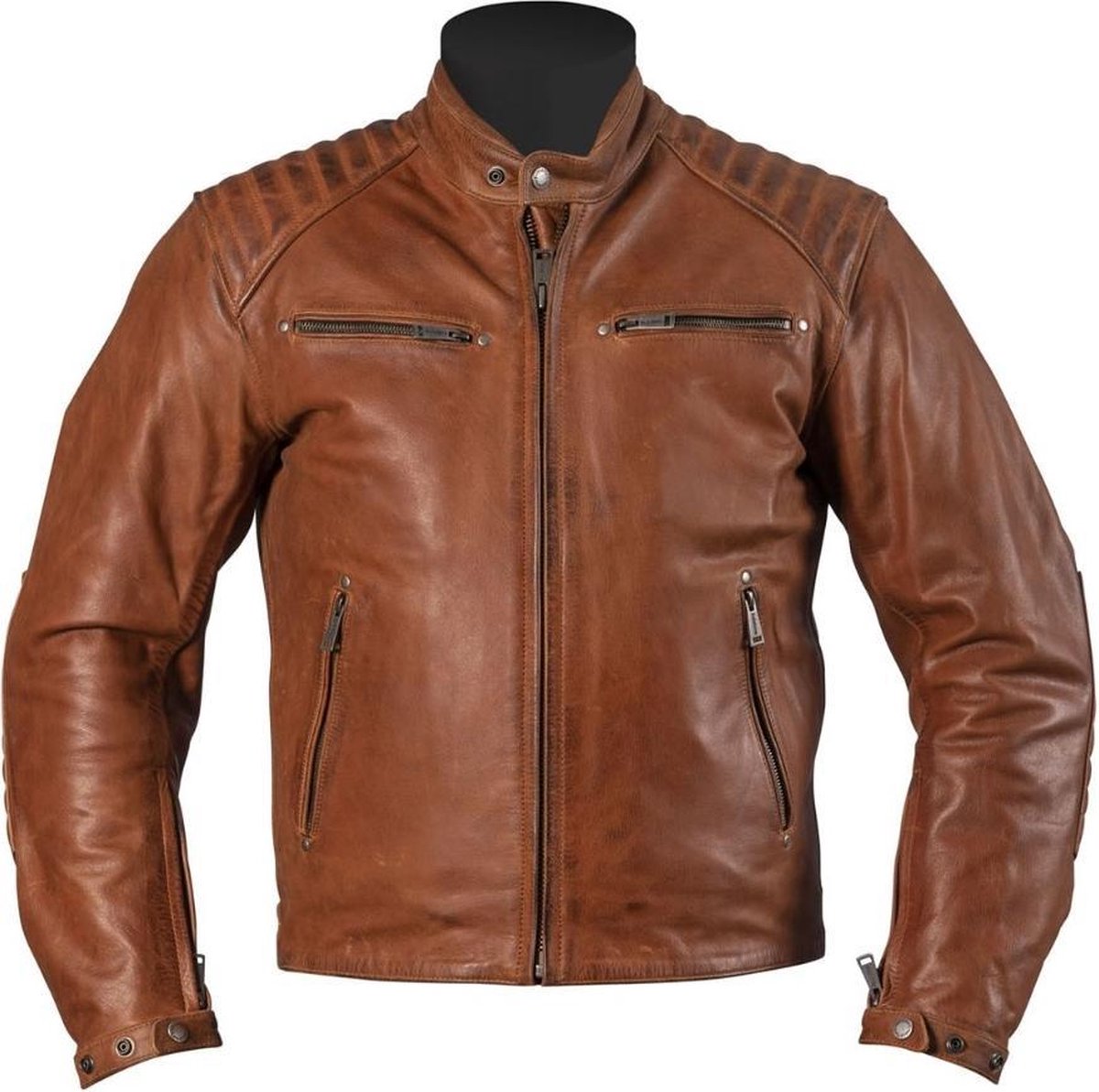 Helstons Rocket Leather Buffalo Tan Motorcycle Jacket S