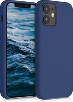 kwmobile telefoonhoesje voor Apple iPhone 12 mini - Hoesje met siliconen coating - Smartphone case in marineblauw