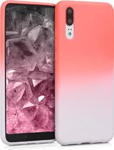 kwmobile telefoonhoesje compatibel met Huawei P20 - Hoesje voor smartphone in poederroze / wit - Tweekleurig design