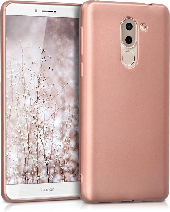 kwmobile telefoonhoesje geschikt voor Honor 6X / GR5 2017 / Mate 9 Lite - Hoesje voor smartphone - Back cover in metallic roségoud
