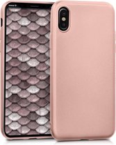 kwmobile telefoonhoesje voor Apple iPhone X - Hoesje voor smartphone - Back cover in metallic roségoud