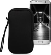 kwmobile telefoontasje universeel geschikt voor M - 5,5" smartphones - 15,2 x 8,3 cm - Hoesje met rits en polslusje -In zwart -