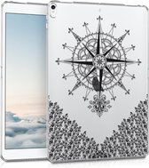 kwmobile hoes voor Apple iPad Pro 10,5" - siliconen beschermhoes voor tablet - Kompas Barok design - zwart / transparant