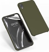 kwmobile telefoonhoesje voor Apple iPhone XR - Hoesje met siliconen coating - Smartphone case in donker-olijfgroen