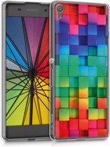 kwmobile telefoonhoesje voor Sony Xperia XA - Hoesje voor smartphone in meerkleurig / groen / blauw - Regenboog Kusbussen design