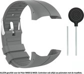 Grijs siliconen bandje voor de Polar M400 en M430 – Maat: zie maatfoto - horlogeband - polsband - strap - siliconen - rubber - grey