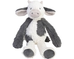 Happy Horse Koe Casper Knuffel 28cm - Wit/Grijs - Baby Knuffel