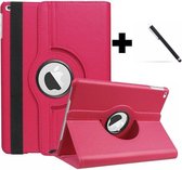 MHD shop Apple iPad 10,2 (2019 / 2020) bookcase 360 graden draaibare hoes (roze) + Stylus pen