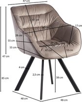 Sky Style Umea Velvet Eetkamerstoel Beige